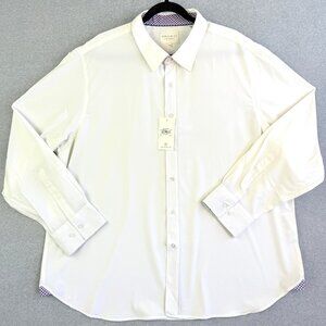 NWT CONSTRUCT Men’s White 4‑Way Stretch Wrinkle‑Resistant Office/Dress Shirt 3XL